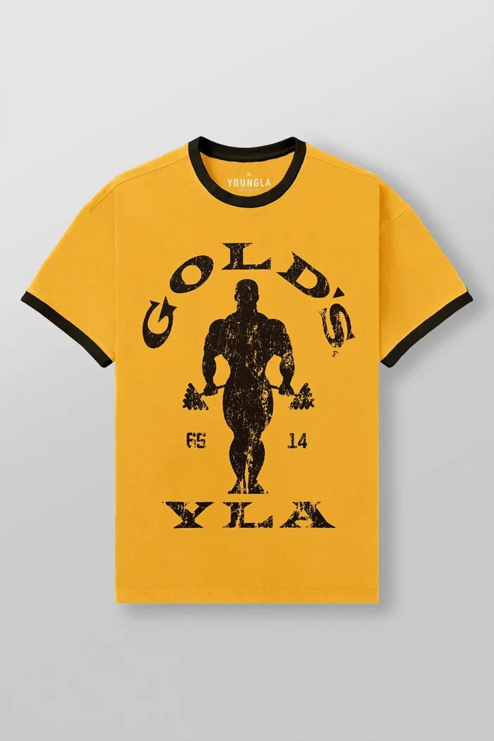 Camiseta Ringer YoungLA x Gold's Gym amarilla